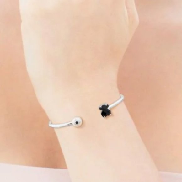 Tous Silver Erma Bracelet with Onyx, Pearl and Spinel Women Bracelet Jewelry - Picture 4 of 4